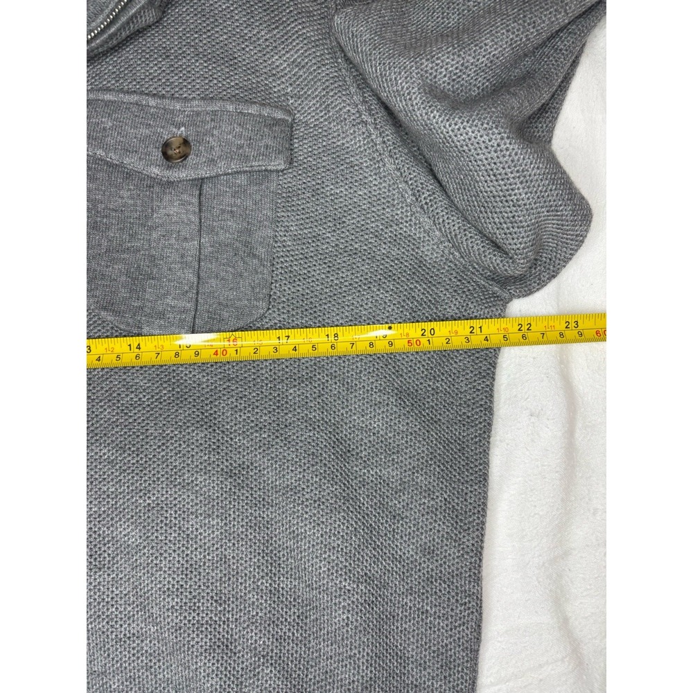 PETER MILLAR Dover Pocketed Quarter-Zip  Pullover Sweater Gale Medium‎ NWT $250. - Picture 5 of 7